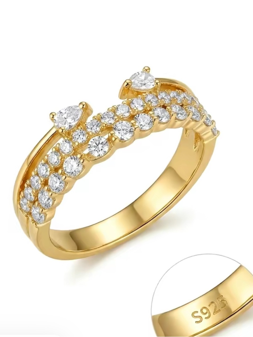 18k gold over 925 Sterling Silver GRA CERTIFIED Moissanite Diamond 1 CT Ring NEW
